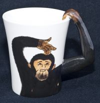 Pier 1 One MONKEY Chimpanzee Ape Arm Handle Coffee Mug